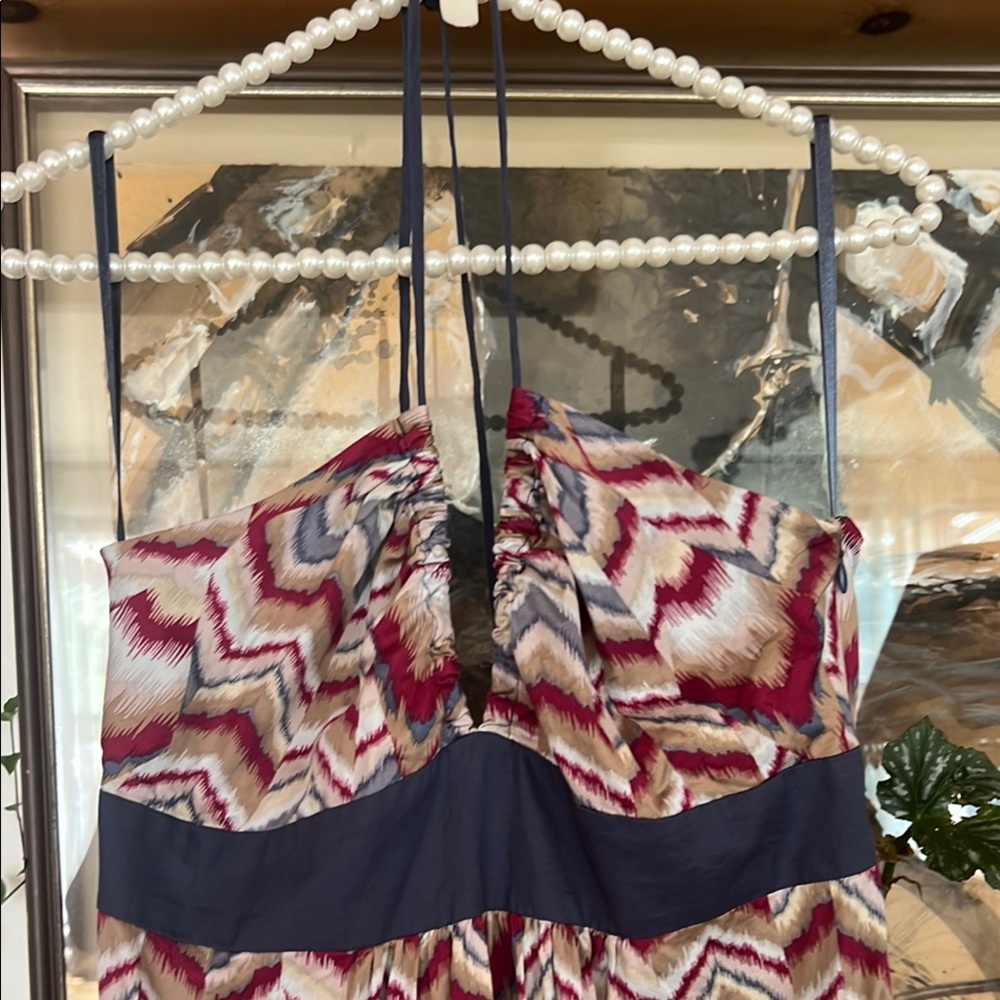 SOLD-BCBGeneration Blue and Pink Zigzag Dress